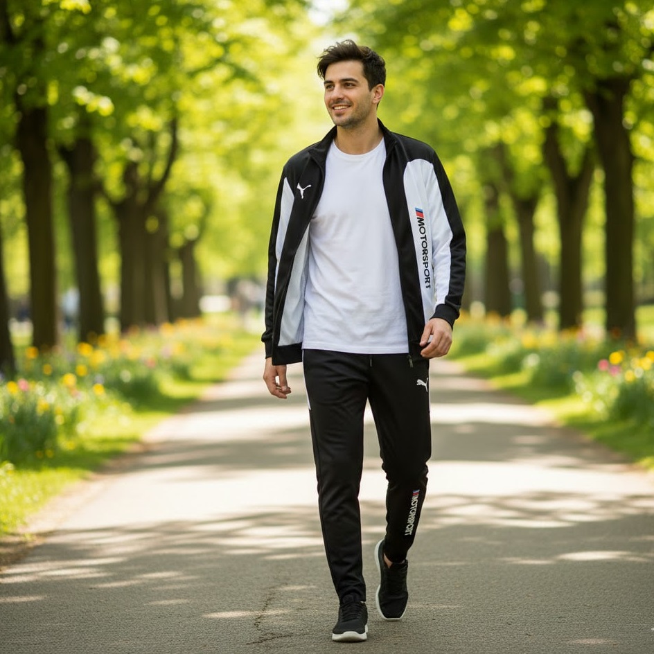 ست اسپرت بهاره مردانه سوییشرت شلوار مدل MotorSport
