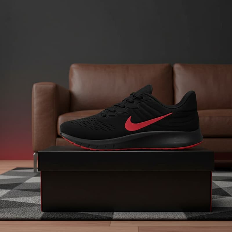 کفش ورزشی مردانه Nike مدل Tigo زیره قرمز-مشکی