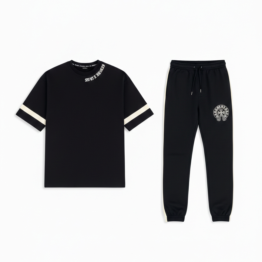 ست تیشرت و شلوار مردانه بنگال کش مدل Salar-مشکی